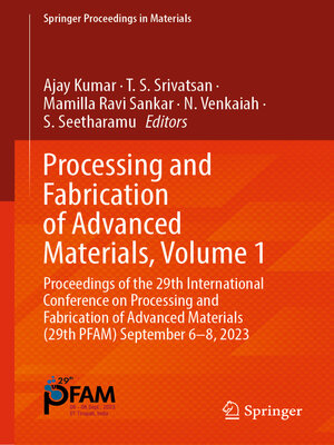 cover image of Processing and Fabrication of Advanced Materials, Volume 1